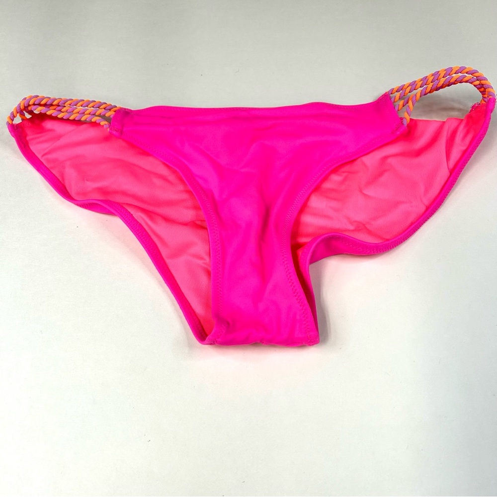 Victorias Secret Bikini Bottoms Size Large Cheeky Orange Pink 5W7 #2448